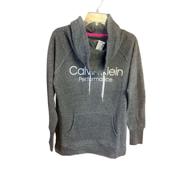 Calvin Klein Womans Cow neck Sweatshirt Gray Sz S NWT - Picture 1 of 8